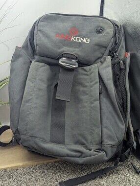 KNKG King Kong Gym Travel Hiking Backpack Gray Red Interior